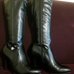 Black high heel boots